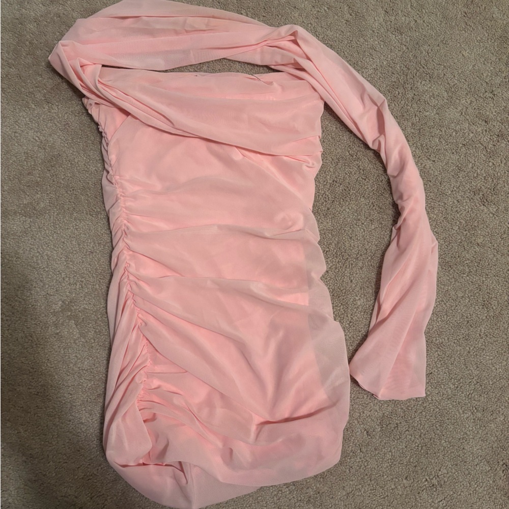 Peppermayo pink strappless mini dress